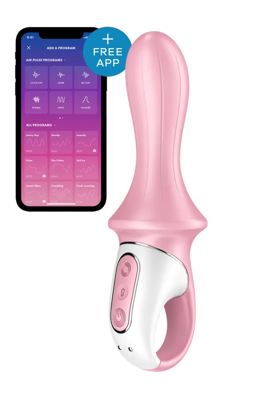 Надувний анальний смарт-вібратор SATISFYER AIR PUMP BOOTY 5 CONNECT APP RED