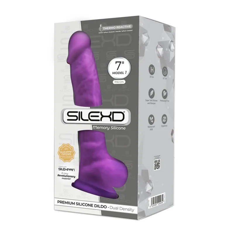 Фаллоимитатор SilexD Johnny Purple , двухслойный, силикон+Silexpan, диаметр 3,8 см