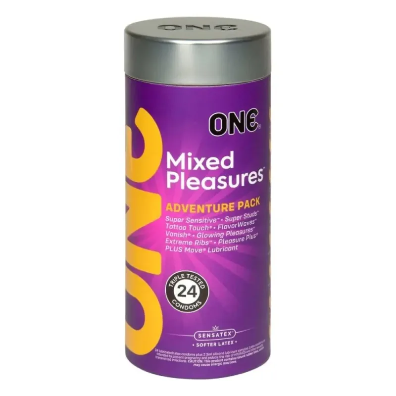 Набір презервативів зі змащенням,ONE Mixed Pleasures (ціна за упаковку 24 шт)