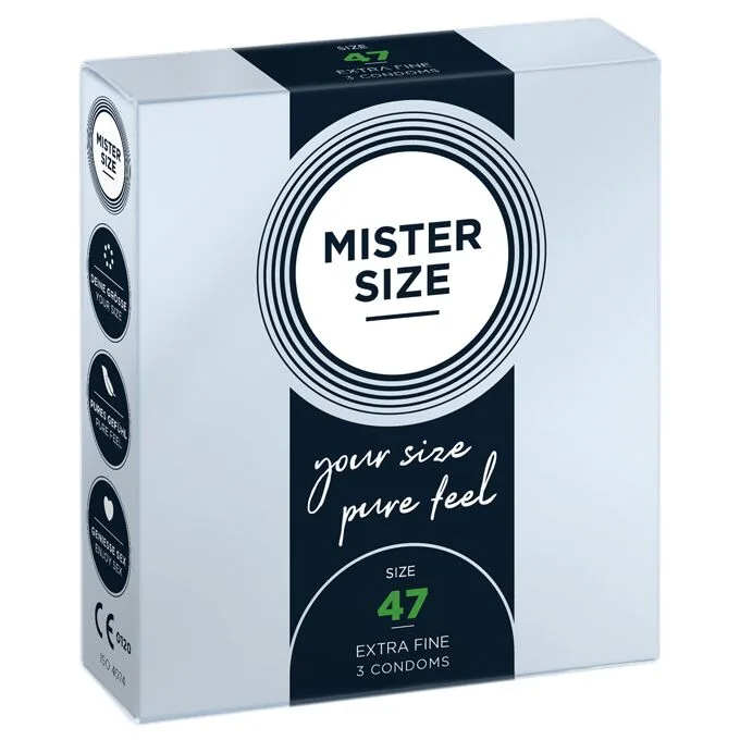 Презервативи Mister Size- 47 (3 condoms), товщина 0,05 мм