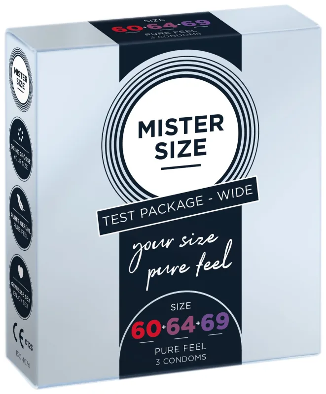 Набір презервативів Mister Size -60–64–69 (3 condoms), 3 розміри, товщина 0,05 мм