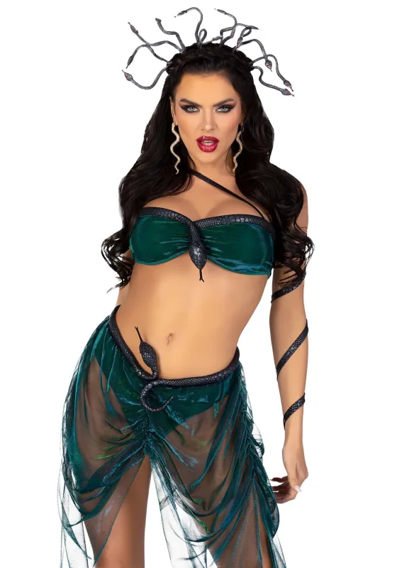 Еротичний костюм Медузи Горгони Leg Avenue Medusa Costume XS,S,M,XL топ, спідниця, нарукавники, прикраси