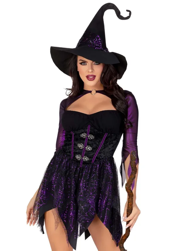 Костюм відьми Leg Avenue Mystical Witch S. M. L.XL сукня, капелюх