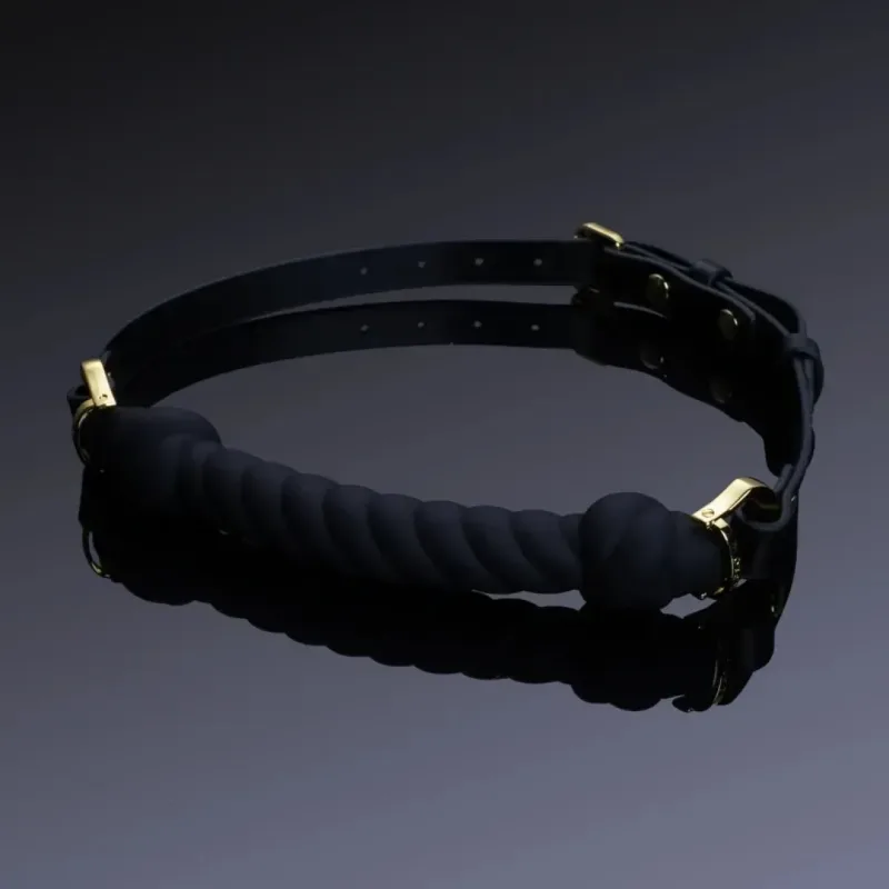 Кляп у формі джгута UPKO Desire for Mouth Bondage Collection, чорний та червоний колір,італійська шкіра