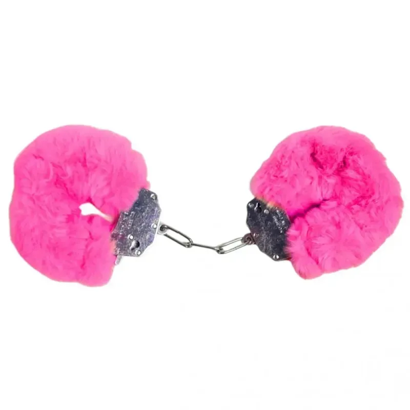 Наручники DS Fetish Plush handcuffs, метал з хутром,різних кольорів