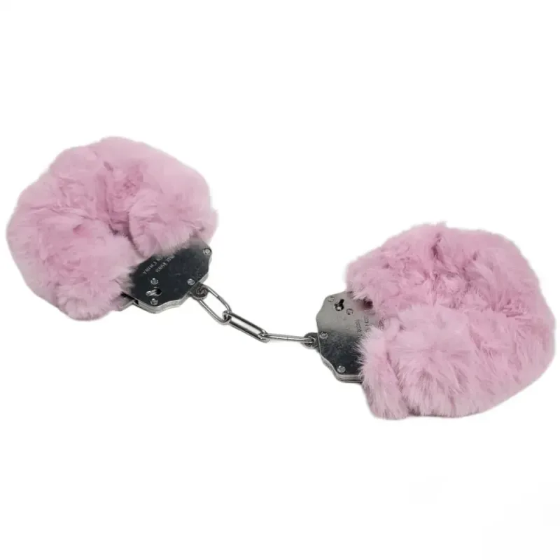 Наручники DS Fetish Plush handcuffs, метал з хутром,різних кольорів